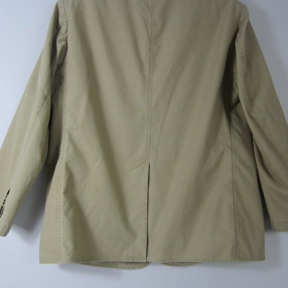 L.L. Bean Mens 46 R  Khaki Beige Cotton LS Blazer Jacket 2 Button Closure - Picture 5 of 9